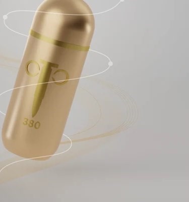 Single Golden Bullet 380 capsule on a light background